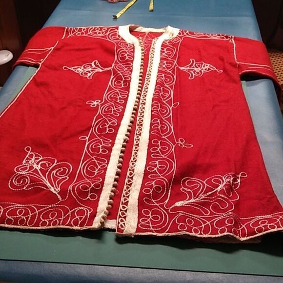 Vintage Handmade Christmas Robe Drummer Boy Wiseman Robe Ugly Christmas Jacket - Picture 2 of 10